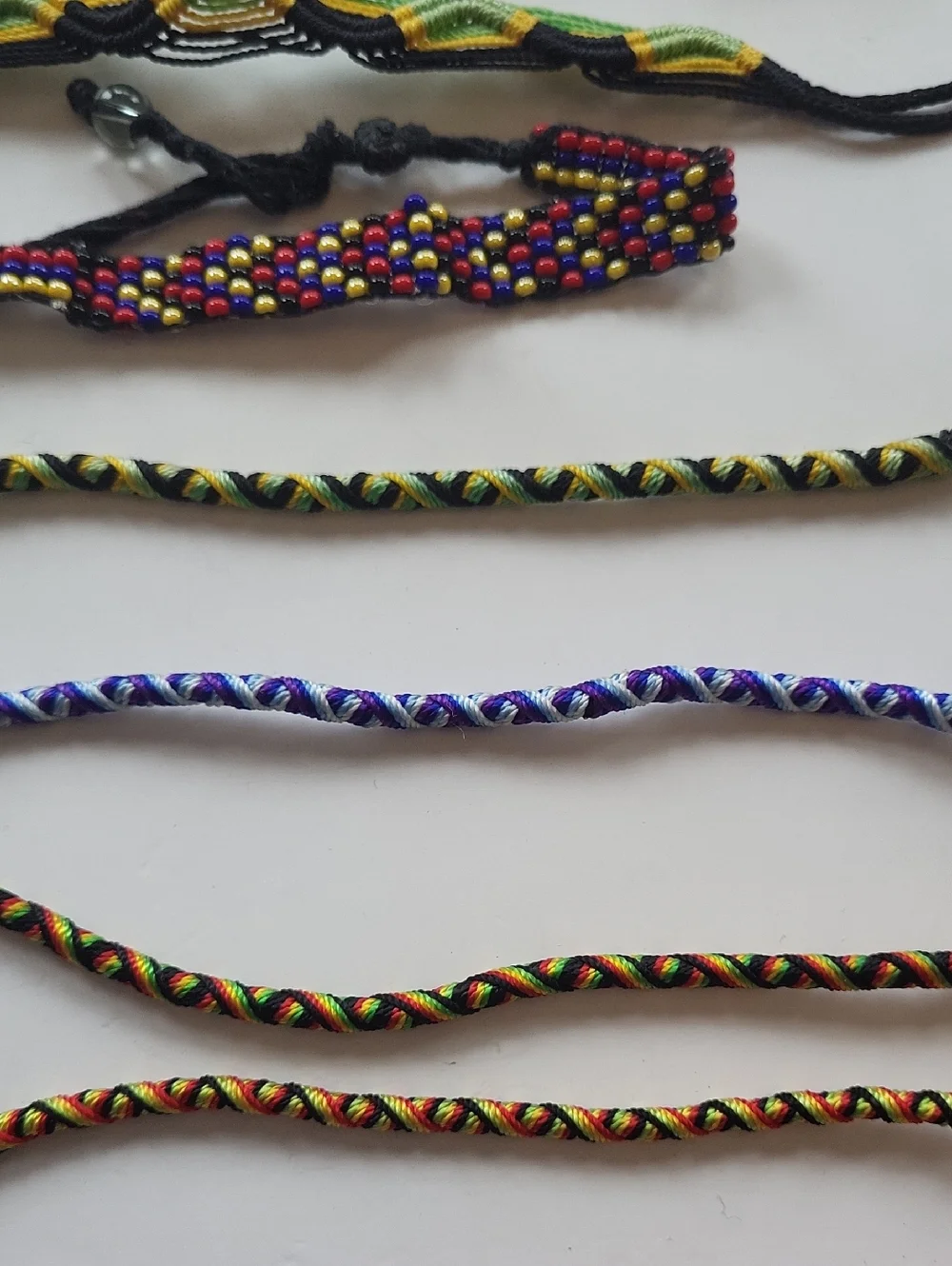 Assorted Handmade Friendship Bracelet lot of 10 Braided, woven, and beads